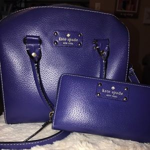 Kate Spade Royal blue Cross body Handbag w/ wallet